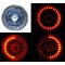 5-3/4 Halogen Red LED Ring Halo Angel Eyes Projector Headlight Light Bulbs Set