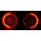 5-3/4" Red LED Angel Eye Motorcycle Halo Projector Headlight Turn Signal Light