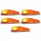 6 LED Standard Pickup Truck Cab Marker Light Amber Bulbs & Lenses Set of 5