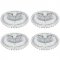 15" Metal Chrome Polara Tri Bar Jet Rocket Hub Cap Wheel Trim Covers Set of 4