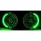 7" Green Split LED Halo Angel Eye Headlight Halogen Headlamp 60W Light Bulb Pair